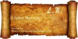 Lipka Malvin névjegykártya